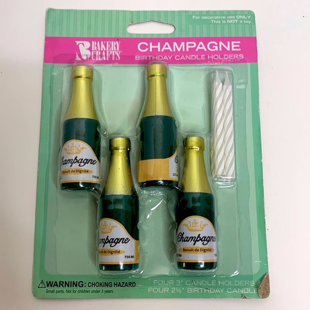 Bakery Crafts | Champaign Birthday Candle Holders | Party Decor Bachelorette NWT